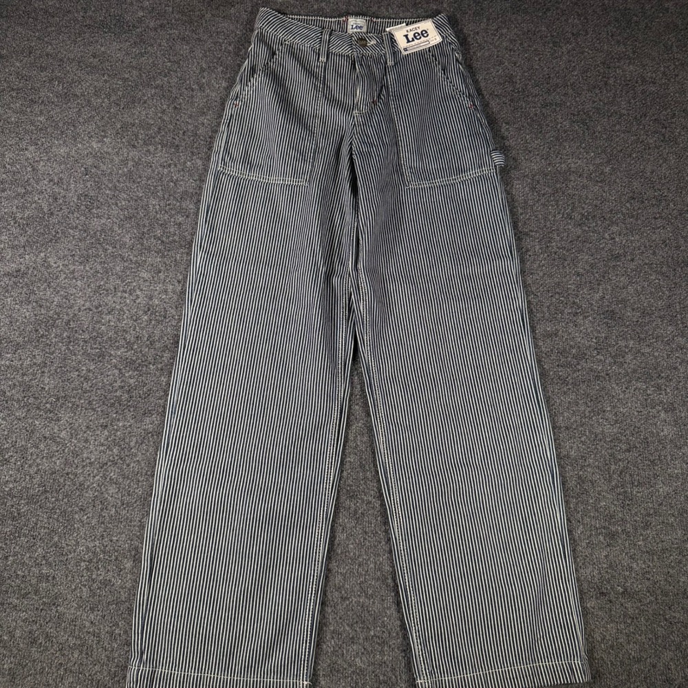 NWT Kacey Lee Musgraves Hickory Stripe Carpenter Jeans Womens 0 Wide Leg Loose